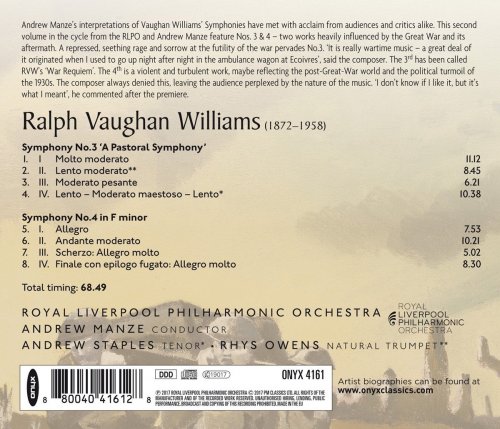 Royal Liverpool Philharmonic Orchestra & Andrew Manze - Vaughan Williams: Symphonies No.3 & No.4 (2017) [Hi-Res]