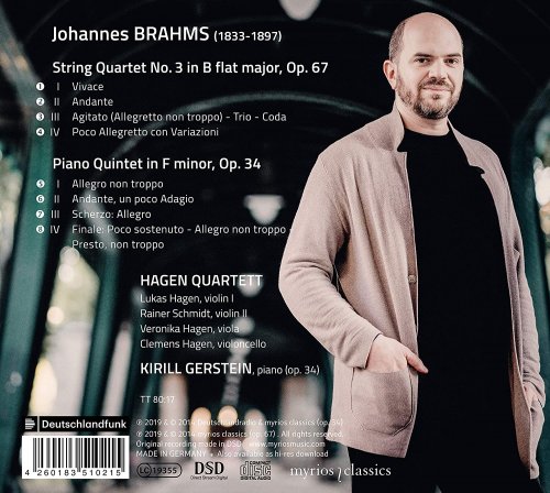 Kirill Gerstein and Hagen Quartett - Brahms: String Quartet No. 3 in B-Flat Major, Op. 67 & Piano Quintet in F Minor, Op. 34 (2019) [Hi-Res]