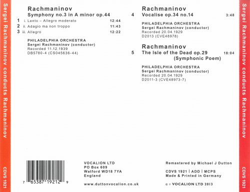 Sergei Vasilyevich Rachmaninoff - Sergei Rachmaninov conducts Rachmaninov (2013)