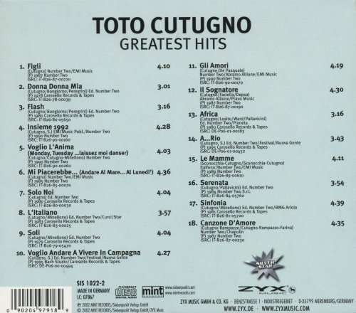 Toto Cutugno - Greatest Hits (2002) CD-Rip