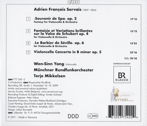 Wenn-Sinn Yang - Servais: Works for Cello and Orchestra (2011) CD-Rip