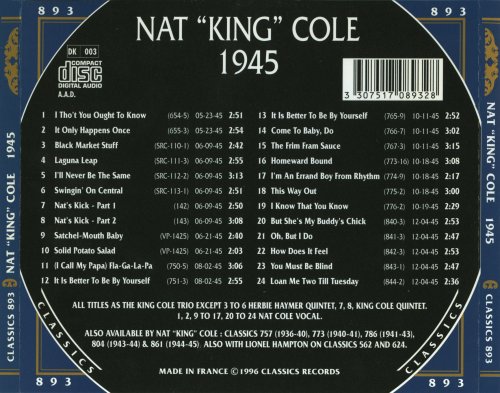 Nat "King" Cole - The Chronological Classics: 1945 (1996)