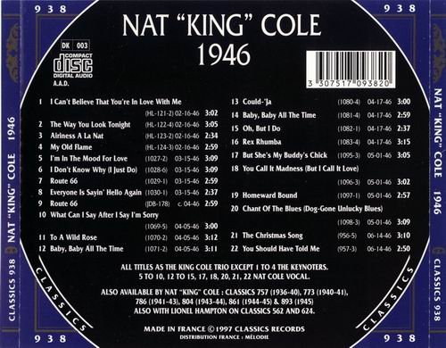 Nat "King" Cole - The Chronological Classics: 1946 (1997)