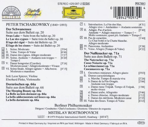 Berliner Philharmoniker, Mstislav Rostropovich - Tchaikovsky: Ballet Suites (1979) CD-Rip