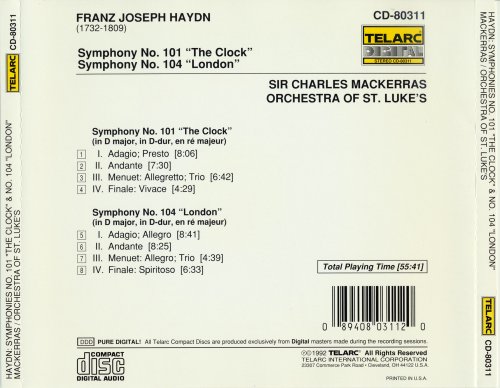 Charles Mackerras - Haydn: Symphonies Nos. 101 'The Clock' & 104 'London' (1992)