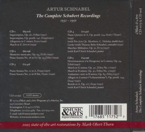 Artur Schnabel - Complete Schubert Recordings 1932-1950 (2005) [5CD]