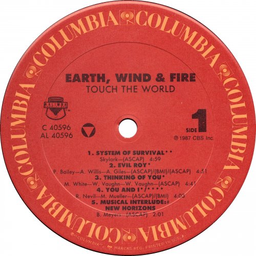 Earth, Wind & Fire - Touch The World (1987) LP