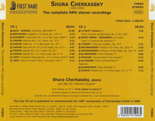 Shura Cherkassky - The Complete HMV Recordings (1956-1958) [2009]