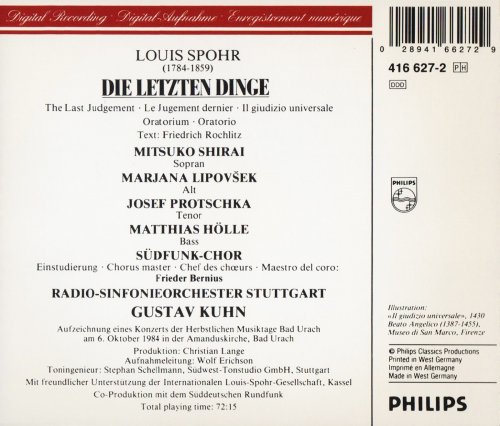 Radio-Sinfonieorchester Stuttgart, Gustav Kuhn - Spohr: Die Letzten Dinge (2006) CD-Rip