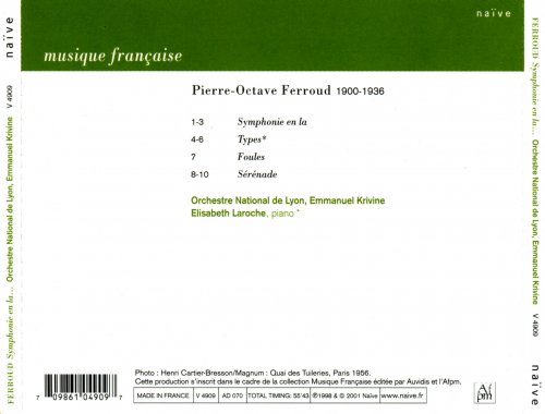 Elisabeth Laroche, Emmanuel Krivine - Ferroud: Symphonie en la, Types, Foules & Serenade (2001)