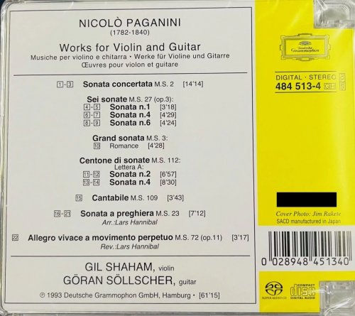 Gil Shaham, Goran Sollscher - Paganini For Two (1993) [2022 SACD]