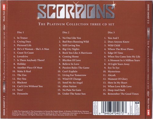 Scorpions - The Platinum Collection (3CD) (2005) CD-Rip