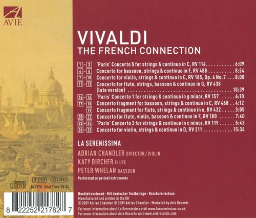 Katy Bircher, Peter Whelan, Adrian Chandler - Vivaldi: The French Connection, Vol. 1: Concertos for flute, violin, bassoon & strings (2009) CD-Rip