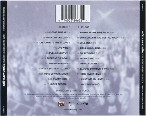 Motley Crue - Live Entertainment Or Death (2CD) (1999) CD-Rip