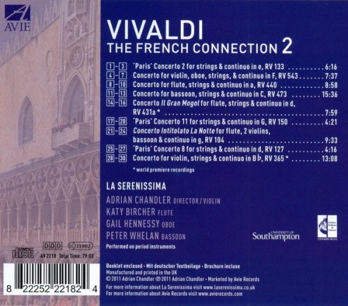 Katy Bircher, Peter Whelan, Adrian Chandler, Gail Hennessy - Vivaldi: The French Connection, Vol. 2: Concertos for flute, violin, bassoon, oboe & strings (2011) CD-Rip