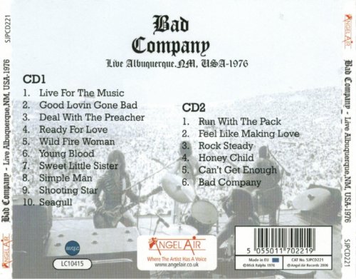 Bad Company - Live In Albuquerque 1976 (2CD) (2006) CD-Rip