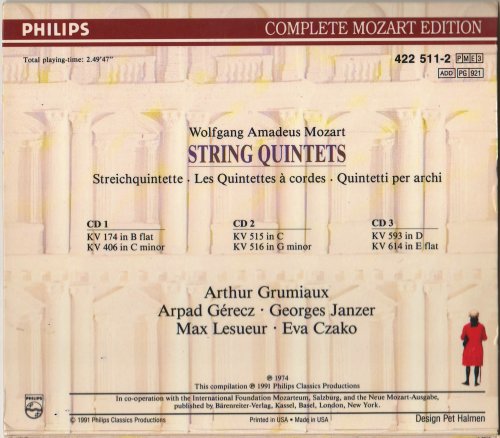 Grumiaux Trio, Arpad Gérecz, Max Lesueur - Mozart: The String Quintets ...