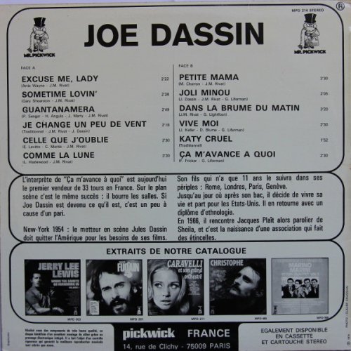 Joe Dassin - Excuse Me Lady (1974) Vinyl, LP [.flac 24bit/192kHz]