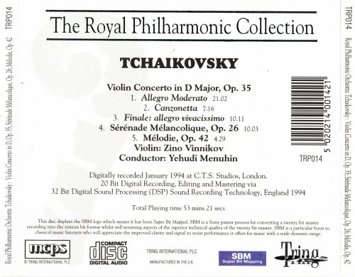 Zino Vinnikov, Royal Philharmonic Orchestra - Tchaikovsky: Violin Concerto in D major, Op. 35 (1994)