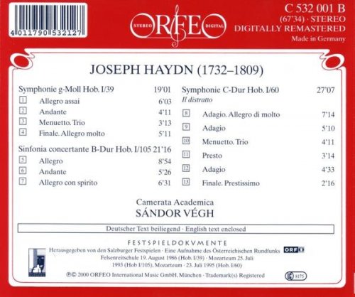 Camerata Academica - Haydn: Symphonien Nrn.39 und 60 · Sinfonia Concertante Hob.I/105 (2000)