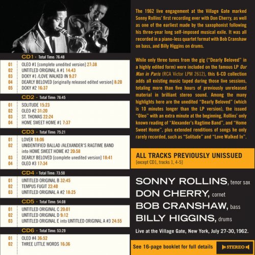 Sonny Rollins with Don Cherry - Complete Live At The Village Gate 1962 (2015) [6CD Box Set]