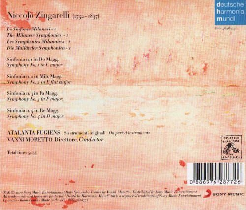 Atalanta Fugiens, Vanni Moretto - Zingarelli: The Milanese Simphonies, Vol. 1 (2010) CD-Rip