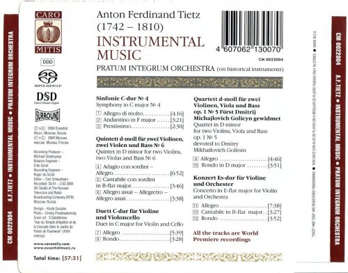 Pratum Integrum Orchestra - Anton Ferdinand Tietz: Instrumental Music (2004) [SACD]