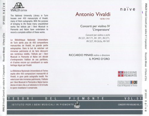 Riccardo Minasi, Il Pomo D'Oro - Vivaldi: Concerti per violino IV 'L'Imperatore' (2012)