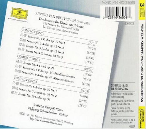 Wolfgang Schneiderhan, Wilhelm Kempff - Beethoven: The Sonatas for Piano and Violin (2000) CD-Rip