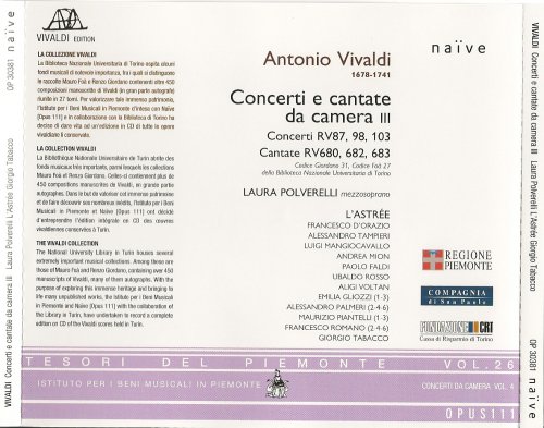 Laura Polverelli, L'Astree, Giorgio Tabacco - Vivaldi: Concerti e cantate da camera, vol. III (2005)