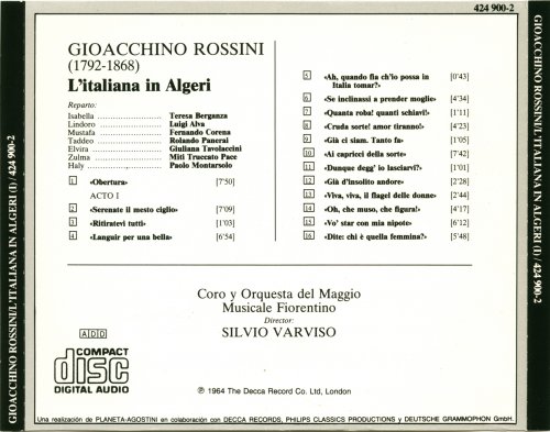 Teresa Berganza, Luigi Alva, Fernando Corena, Rolando Panerai, Silvio Varviso - Rossini: L'Italiana in Algeri (1983)