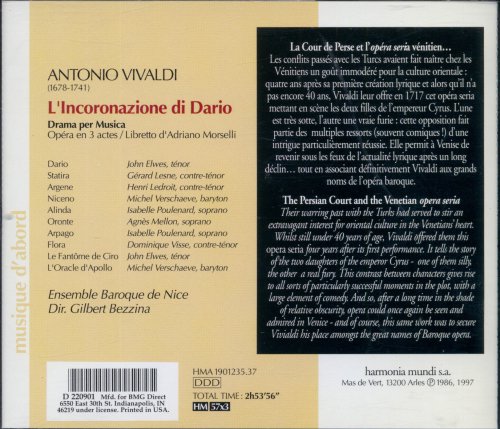 John Elwes, Henri Ledroit, Gerard Lesne, Gilbert Bezzina - Vivaldi: L' Incoronazione di Dario (1997)