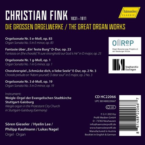 Sören Gieseler, Hyalin Lee, Philipp Kaufmann, Lukas Nagel - Fink: The Great Organ Works (2023) [Hi-Res]