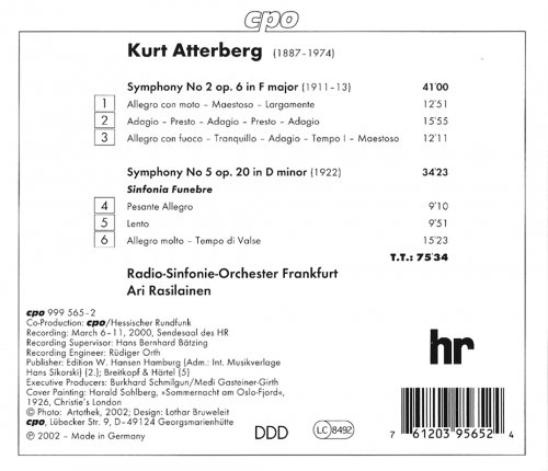Radio-Symphonie-Orchester Frankfurt, Ari Rasilainen - Kurt Atterberg: Symphonies Nos. 2 & 5 (2002) CD-Rip