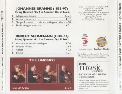 The Lindsays - Brahms & Schumann: String Quartets (2005)