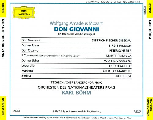 Dietrich Fischer-Dieskau, Birgit Nilsson, Martina Arroyo, Karl Bohm - Mozart: Don Giovanni (1990)