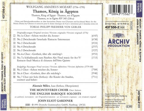 Alastair Miles, The Monteverdi Choir, The English Baroque Soloists, John Eliot Gardiner - Mozart: Thamos (1993)