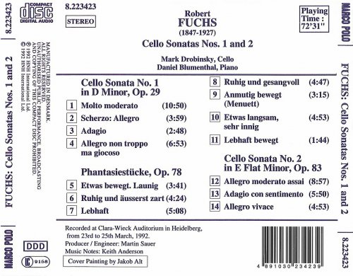 Daniel Blumenthal, Mark Drobinsky - Fuchs: Sonatas for Cello and Piano Nos. 1 and 2 (1992)