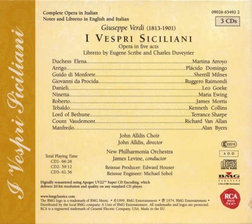 Martina Arroyo, Placido Domingo, Sherrill Milnes, Ruggero Raimondi, James Levine - Verdi: I Vespri siciliani (1999)