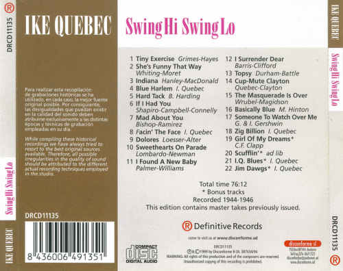 Ike Quebec - Swing Hi Swing Lo (1999)