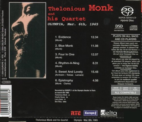 Thelonious Monk and His Quartet - Olympia, Mar. 6th, 1965 (2004) [SACD]