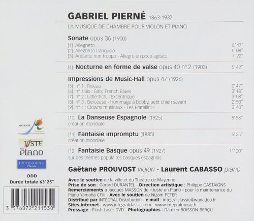 Gaetane Prouvost - Gabriel pierné (L'œuvre pour violon et piano) (2023)