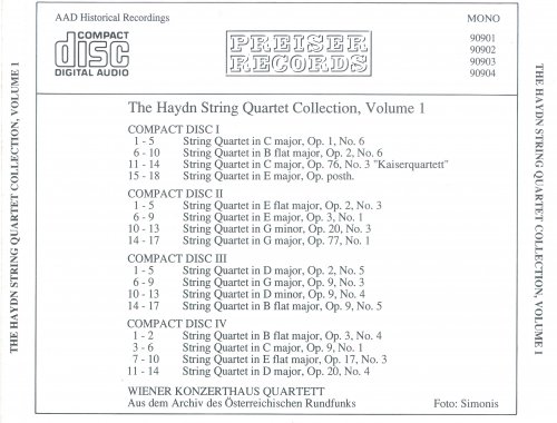 Wiener Konzerthaus Quartett - Haydn: String Quartets, Vol. 1 (1999) [4CD Box Set]