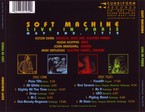 Soft Machine - Live In Paris May 2nd, 1972 (2004)