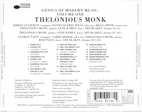 Thelonious Monk - Genius of Modern Music, Volume 1 (2001)