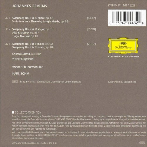 Wiener Philharmoniker, Karl Bohm - Brahms: 4 Symphonies, Haydn Variations, Alto Rhapsodie, Tragic Overture (2002)