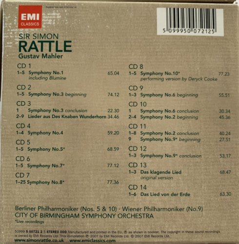 Simon Rattle - Mahler: Symphonies 1 - 10 / Das Klagende Lied / Das Lied von der Erde / Songs From Des Knaben Wunderhorn (2007)