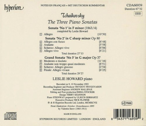 Leslie Howard - Tchaikovsky: Piano Sonatas (1997) CD-Rip