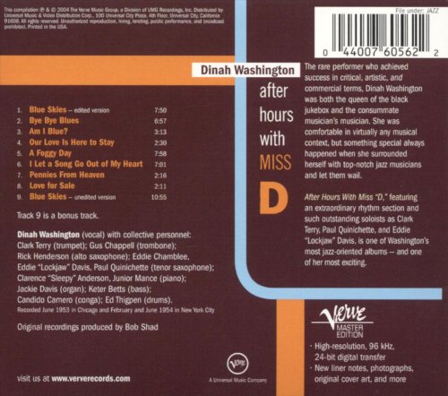 Dinah Washington - After Hours with Miss "D" (2004)