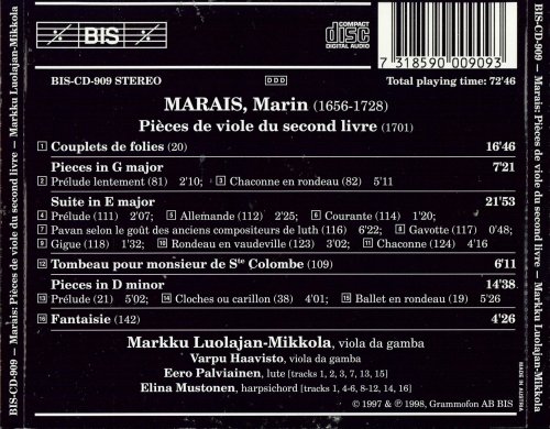 Markku Luolajan-Mikkola - Marin Marais: Pièces de viole du second livre (1998) CD-Rip